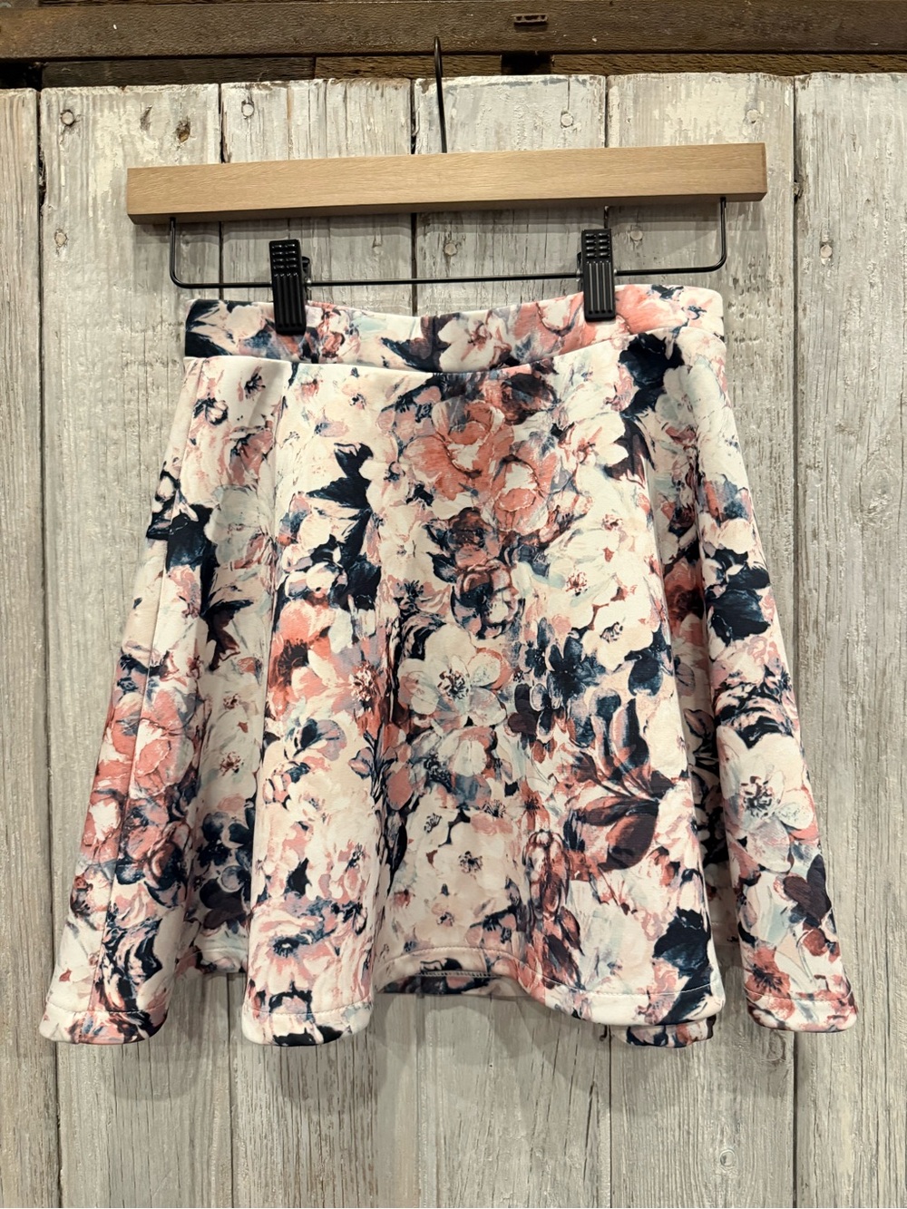 Bethany Mota Floral Circle Skirt in Pink, Navy & White